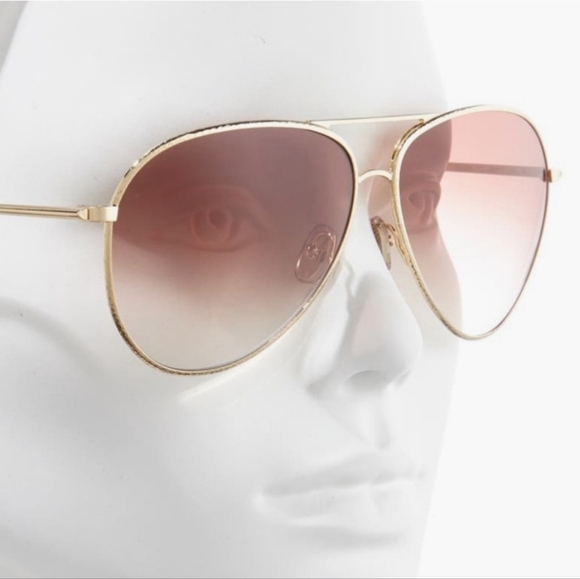 Victoria Beckham 62mm Oversized GradientAviator Sunglasses NEW - Picture 1 of 11